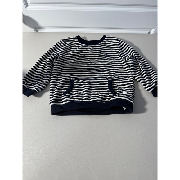 Ralph Lauren Other - Ralph Lauren Kids Striped Navy Blue White Cotton Blend Crew Neck Sweatshirt 24M